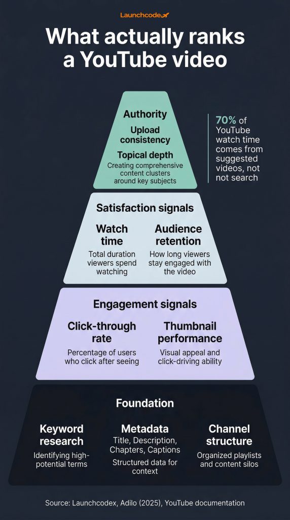 The YouTube ranking signals hierarchy