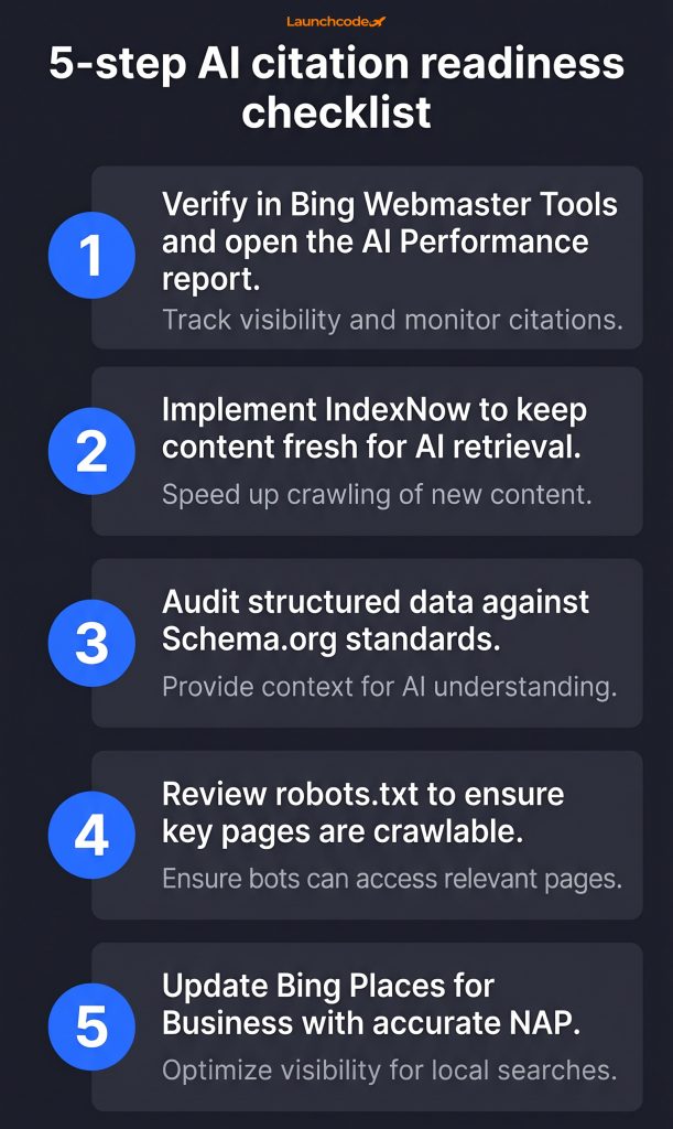 5-step AI citation readiness checklist