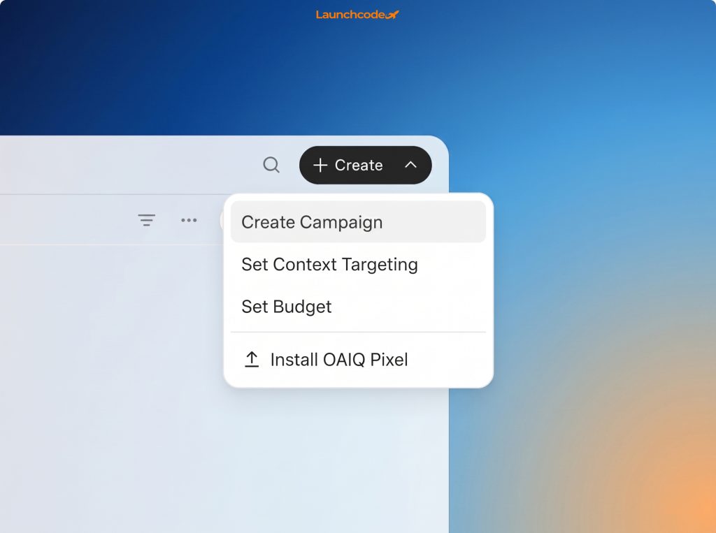 ChatGPT ads are live: A complete breakdown 8 ChatGPT Ads manager create button dropdown