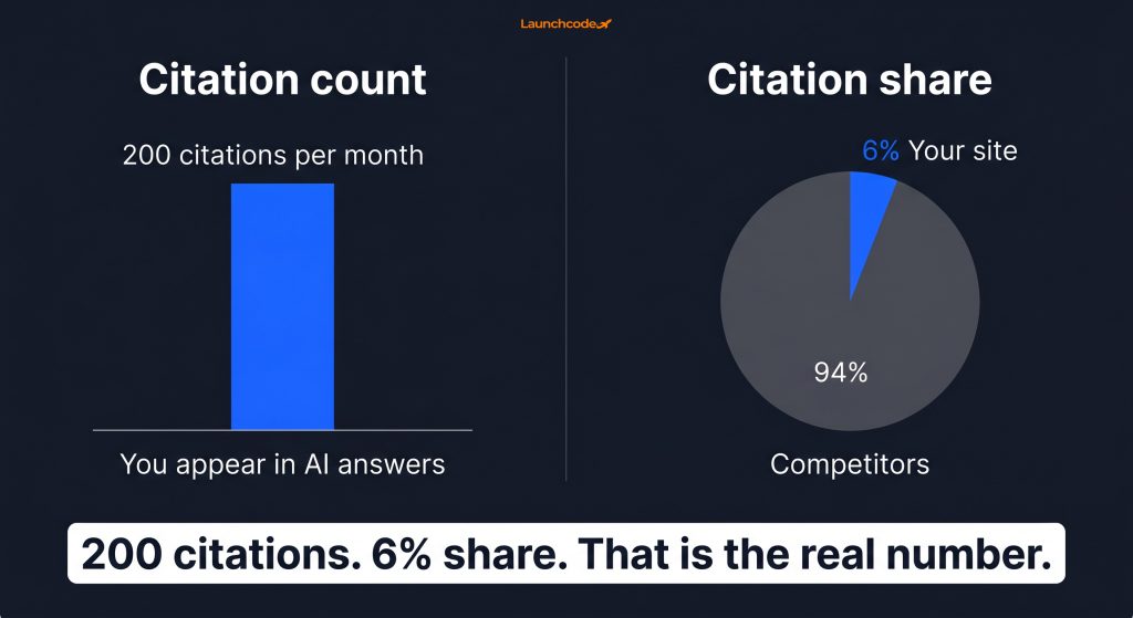 Citation count vs citation share