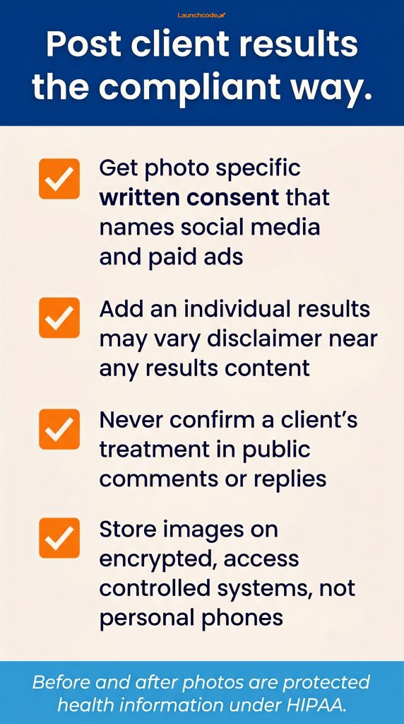 Compliant before and after content checklist