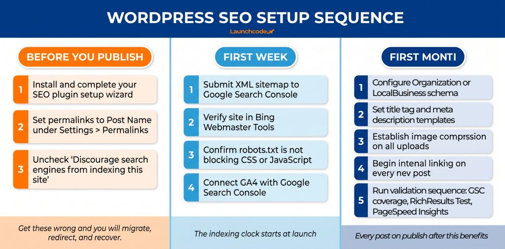 WordPress SEO setup guide: How to optimize your site from the start 1 The WordPress SEO launch sequence