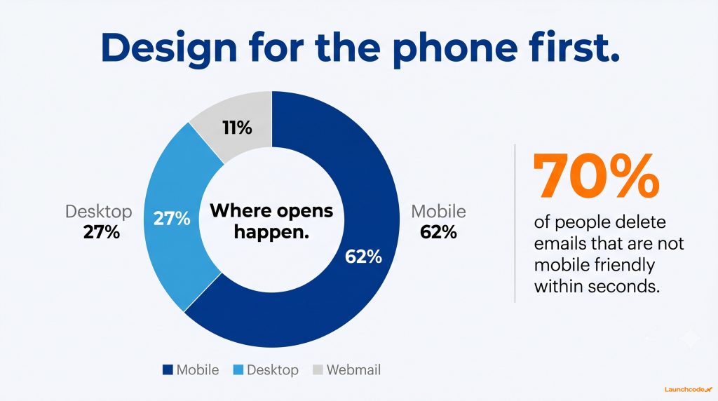 Email design best practices: How to build emails that convert 2 Where email opens happen