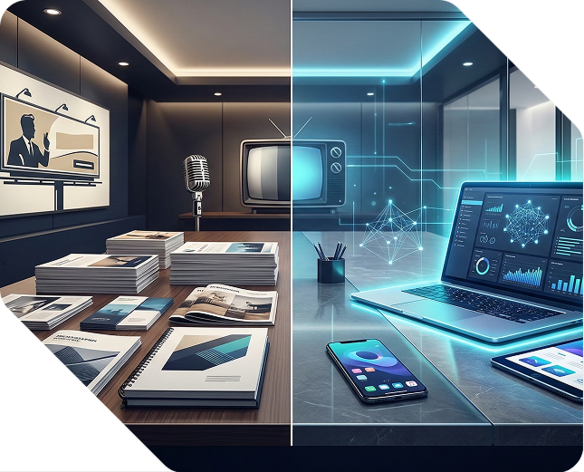 Contrast of traditional and digital marketing