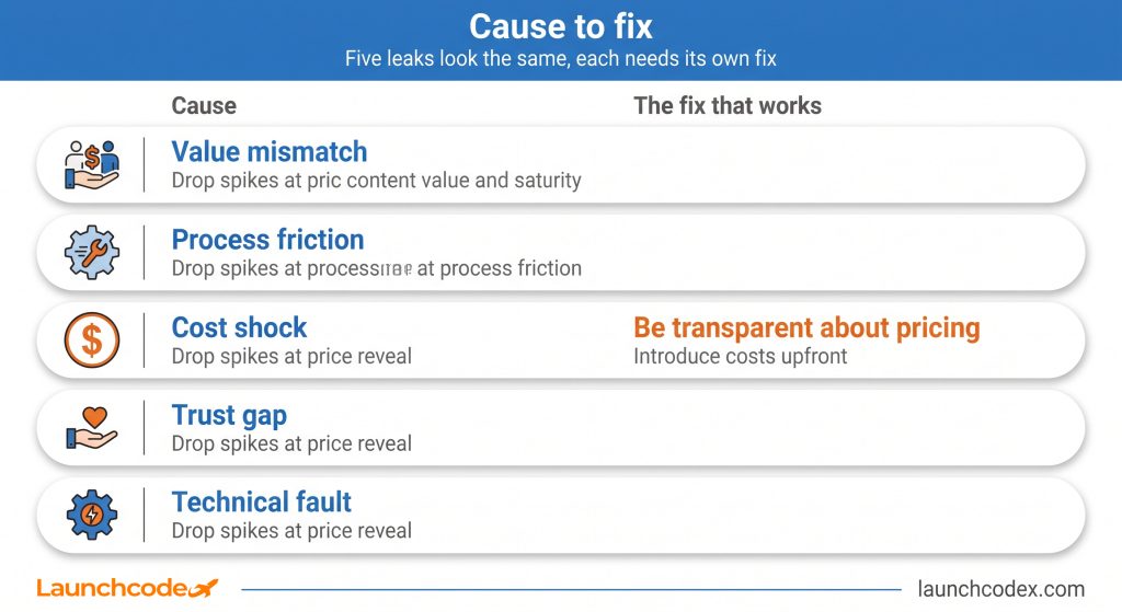 Match the cause to the fix
