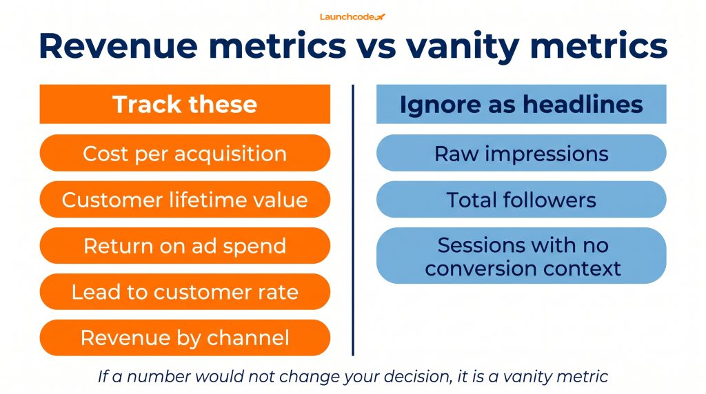 What is data analytics for marketers? A practical guide 3 Revenue metrics versus vanity metrics