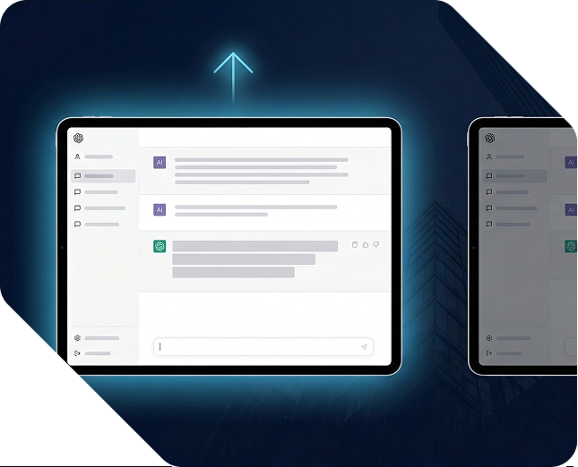 Chat interface on digital devices.