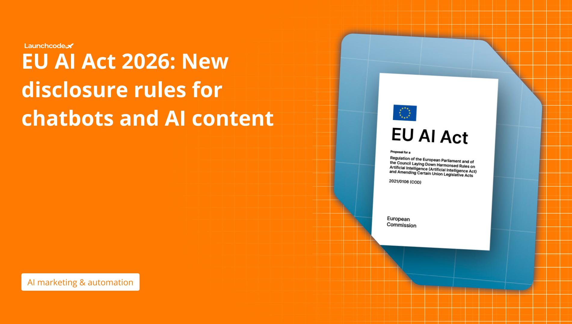 EU AI Act document on orange background
