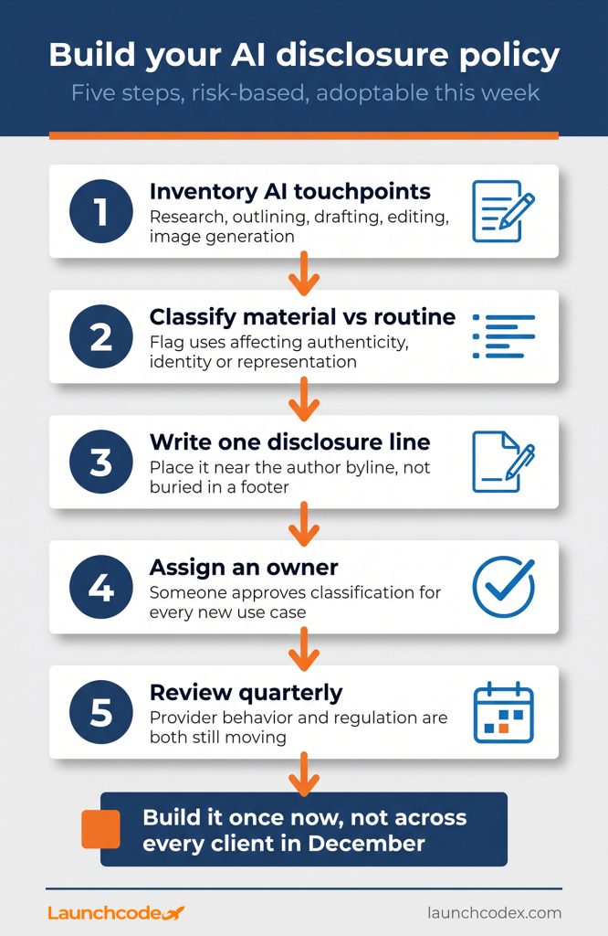 Five steps to an AI disclosure policy