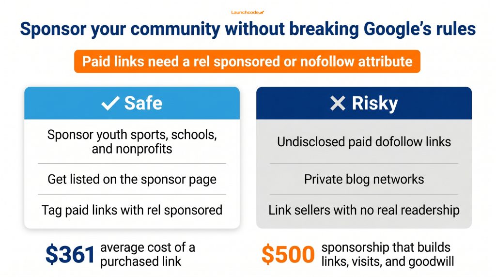 Local link building: How to earn authority in your community 5 Sponsorship links done right