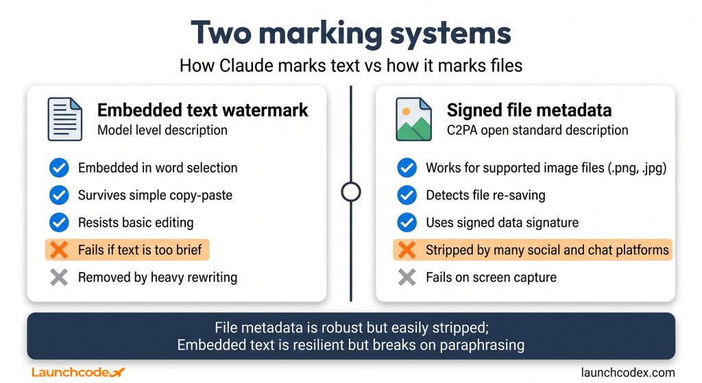 Two marking systems, two failure modes