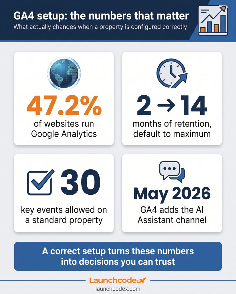 GA4 setup by the numbers