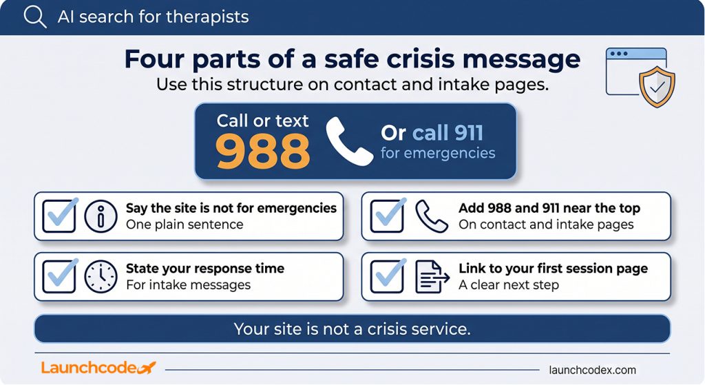 Four parts of a safe crisis message